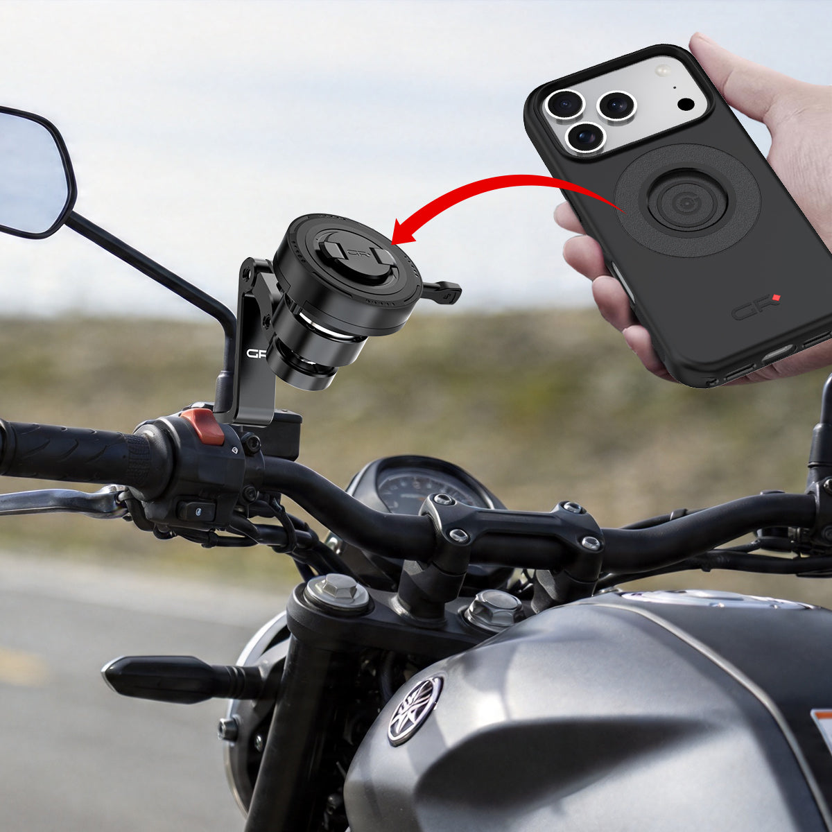 GRXPLORE GR-MW67 Espejo retrovisor con carga inalámbrica
