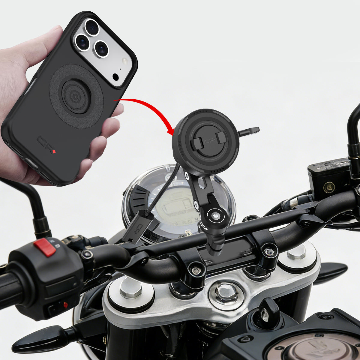 GRXPLORE GR-MW63 Soporte para barra transversal/espejo con carga inalámbrica
