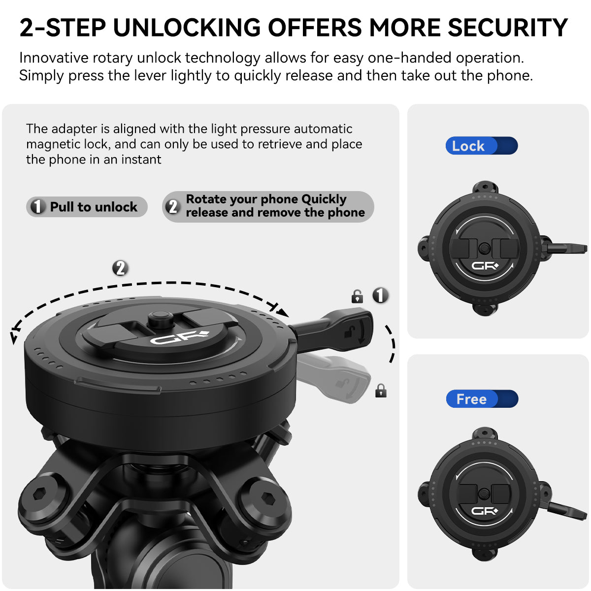 MT90-L Anti-theft Handlebar Mount with Vibration Dampener
