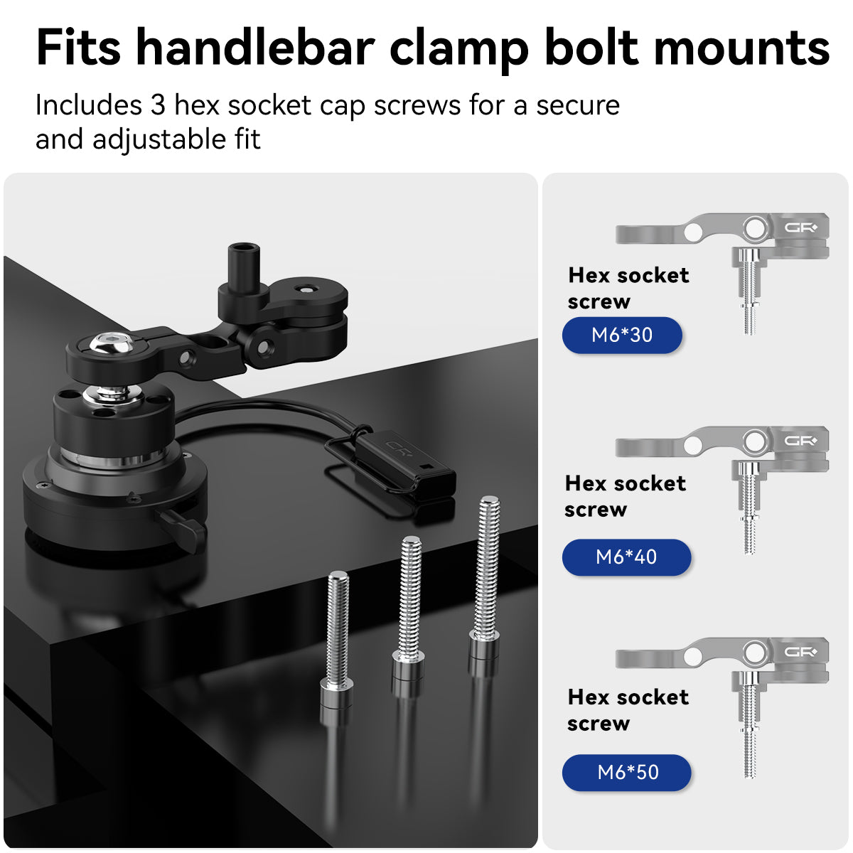MW66 Handlebar Clamp Bolt Mount with Wireless Charging with Vibration Dampener