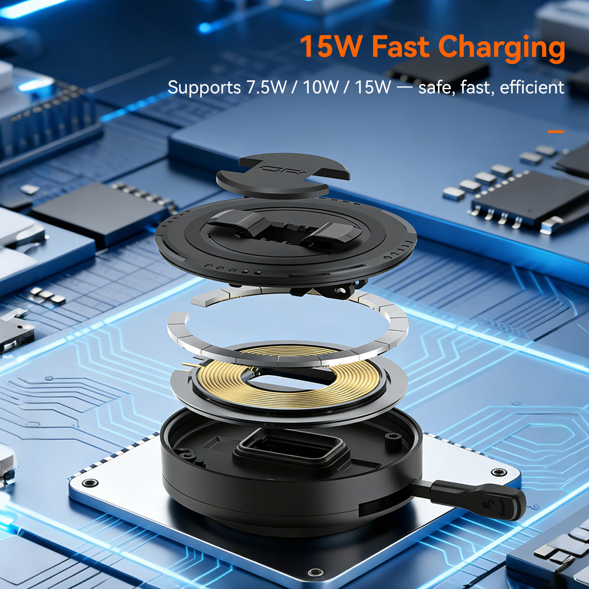 MW63 Crossbar /Mirror Mount with Wireless Charging with Vibration Dampener