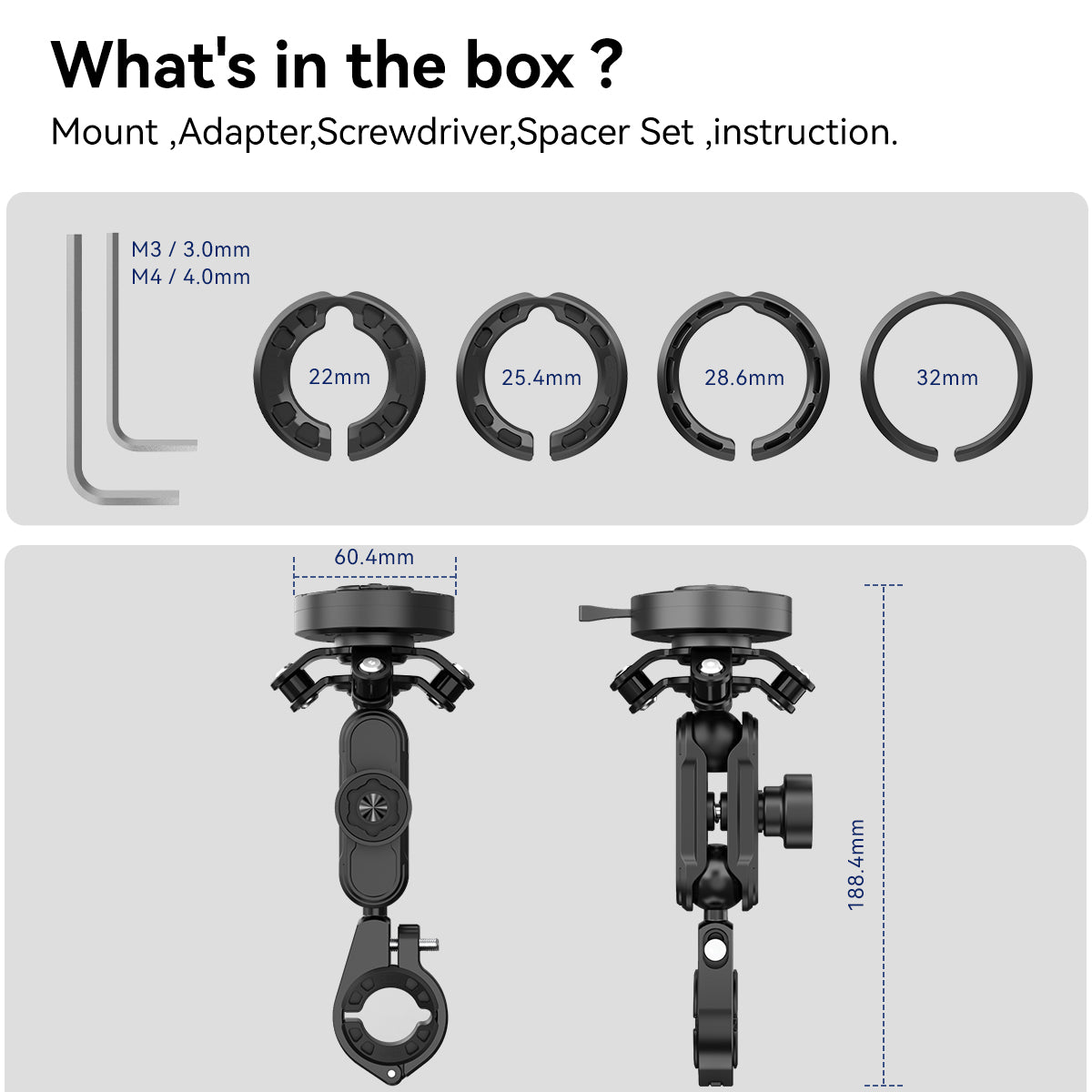 MT6-L Anti-Theft Handlebar Mount with Vibration Dampener