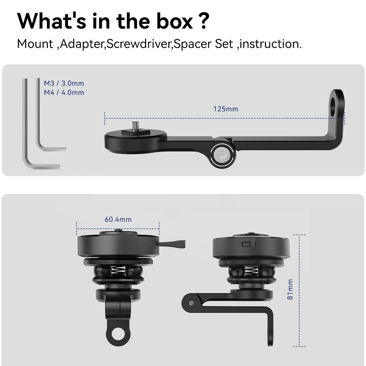 MT16 Mirror Base Mount for M6/M8/M10 Sizes with Vibration Dampener PRO