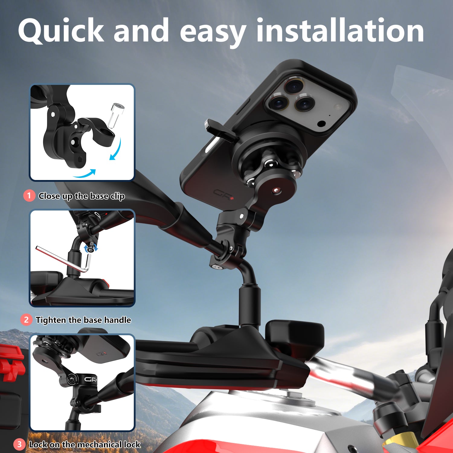 MT9 Crossbar/ Mirror Mount with Vibration Dampener PRO