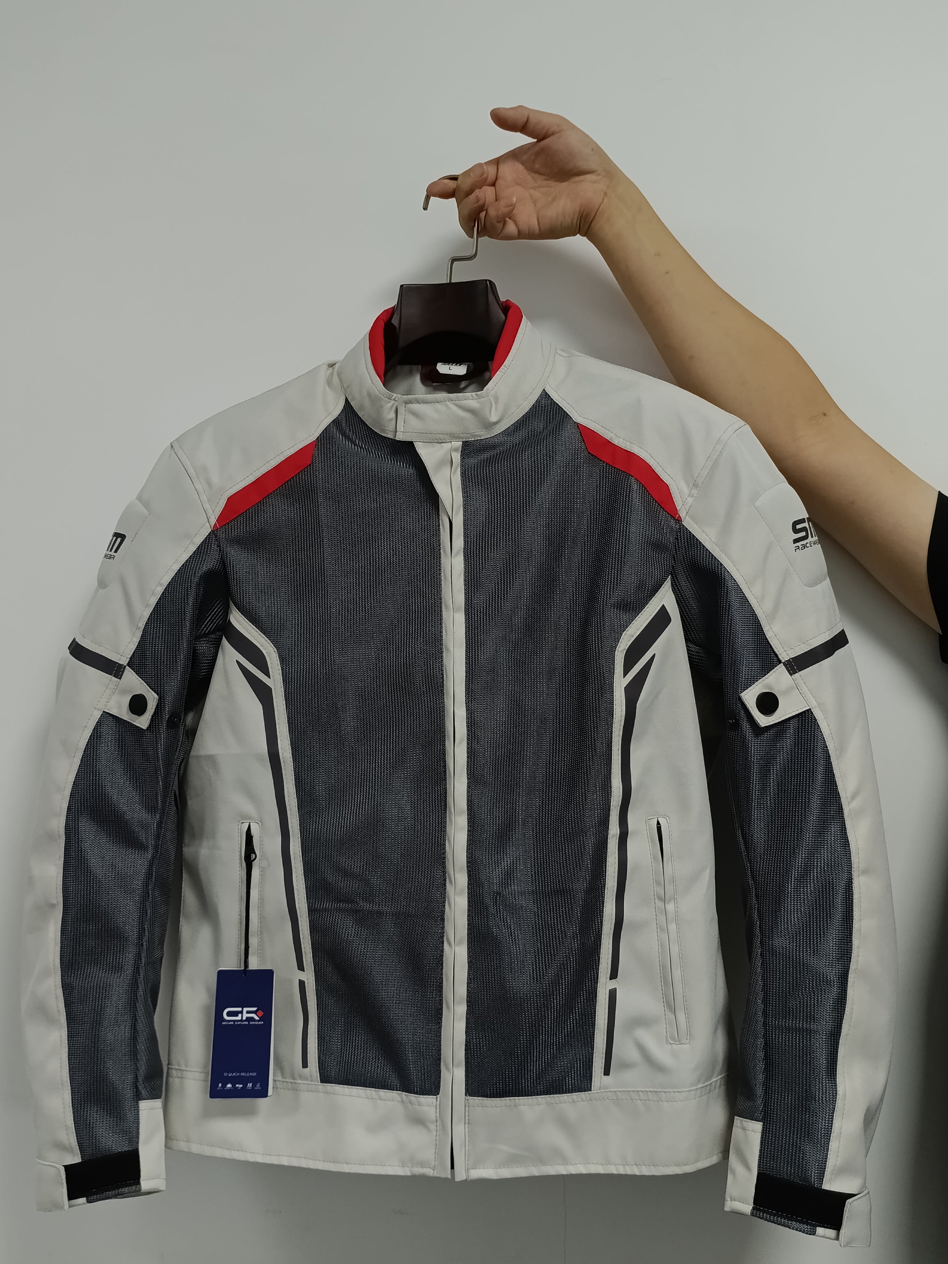 GR Motorcycle Jacket for Men Riding Coats Water Resistant Textile All-weather