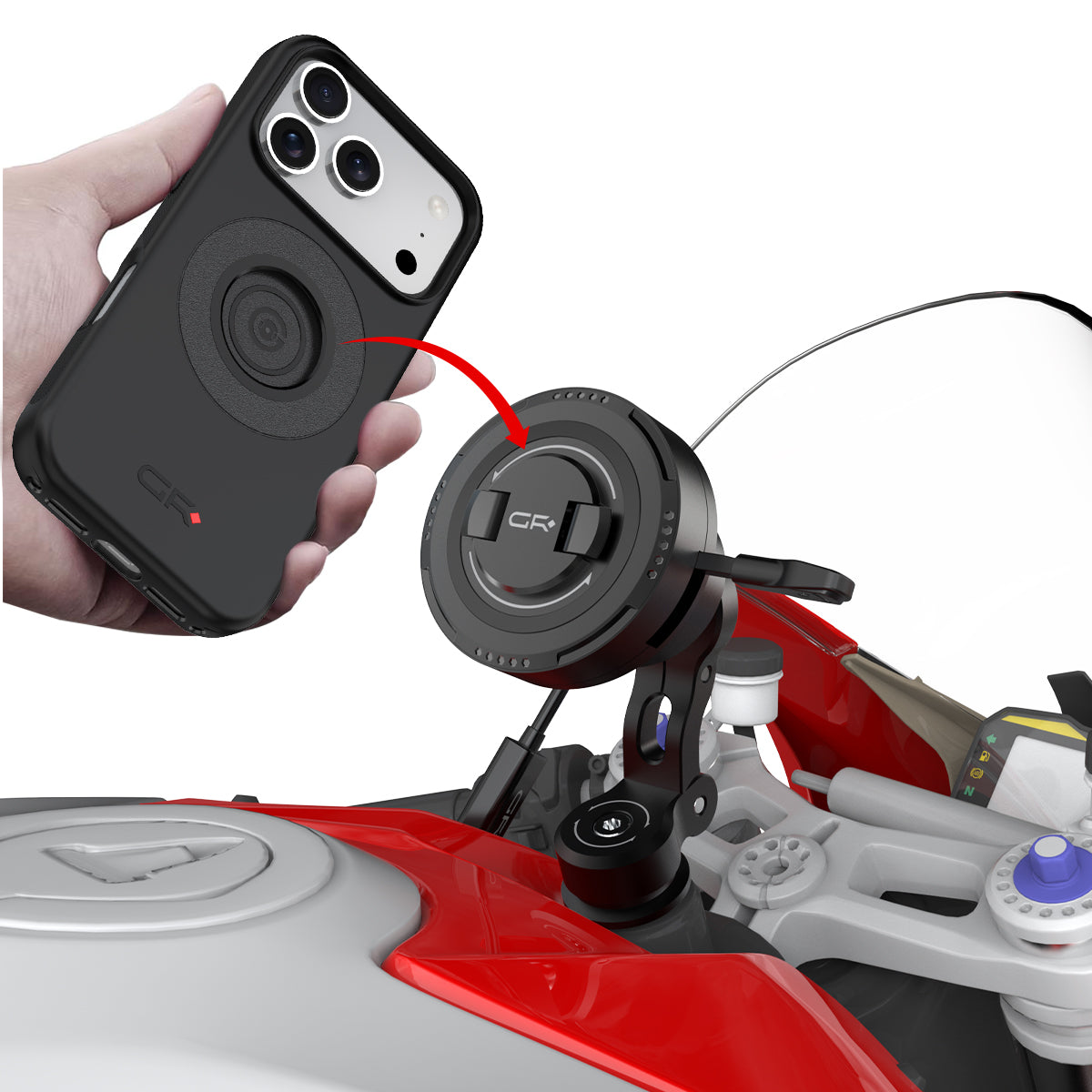 MW61 Fork Stem Mount with Wireless Charging