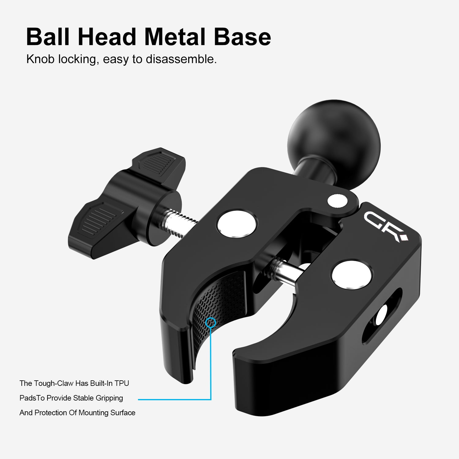 GRXPLORE GR-FD33 Handlebar Mount Base with 1" Ball Head