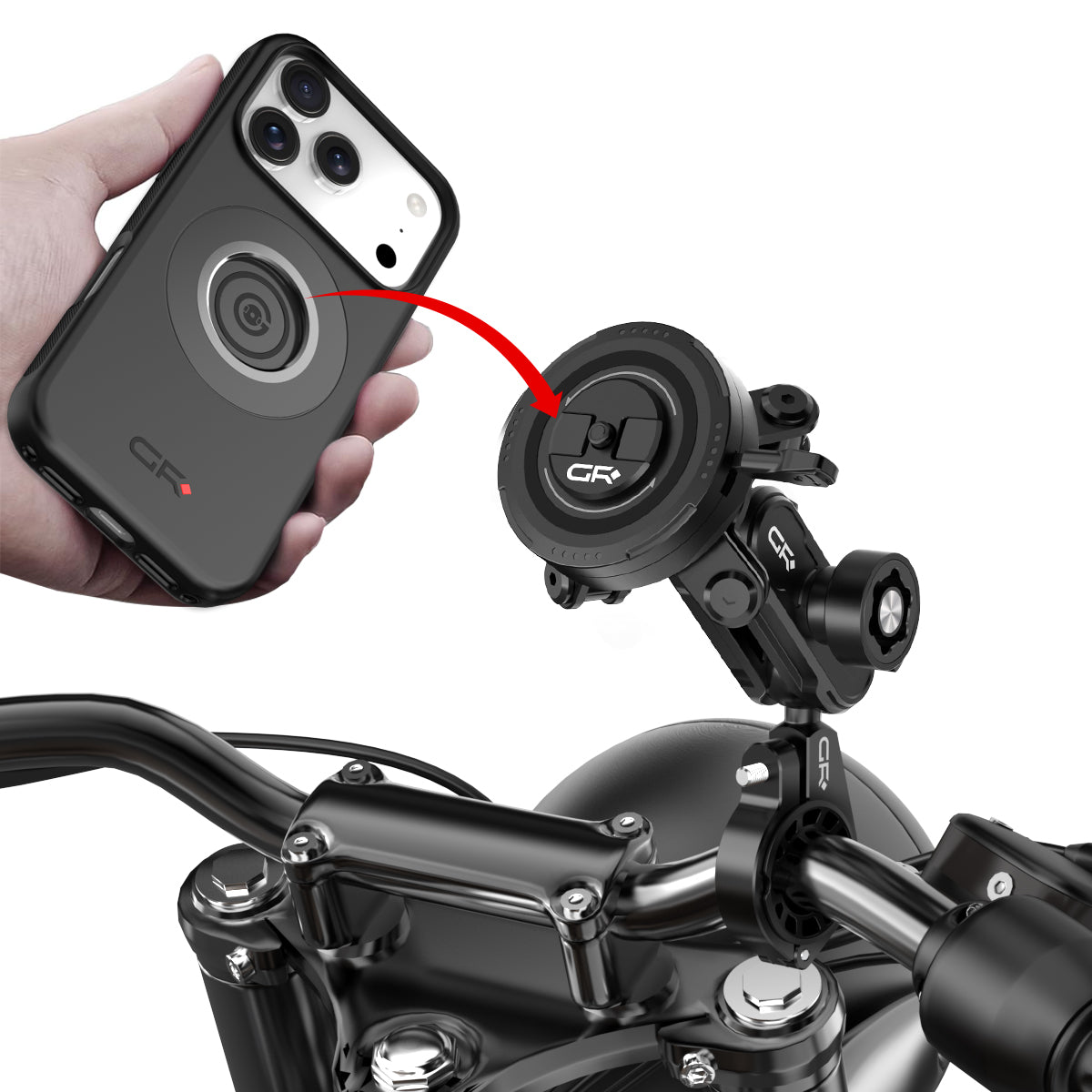 MT6-L Anti-theft Handlebar Mount with Vibration Dampener