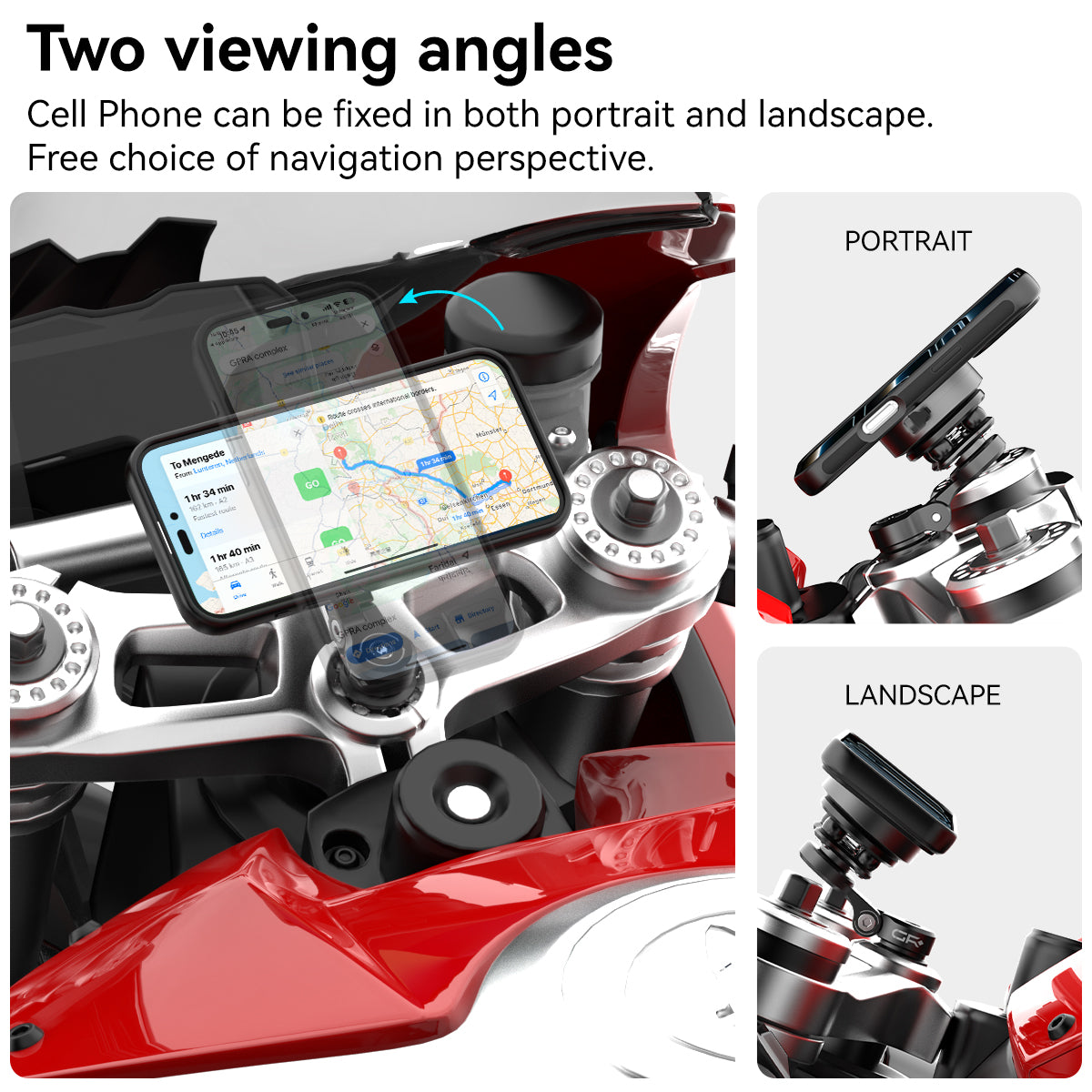 MT7 Motorcycle Fork Stem Mount with Vibration Dampener PRO