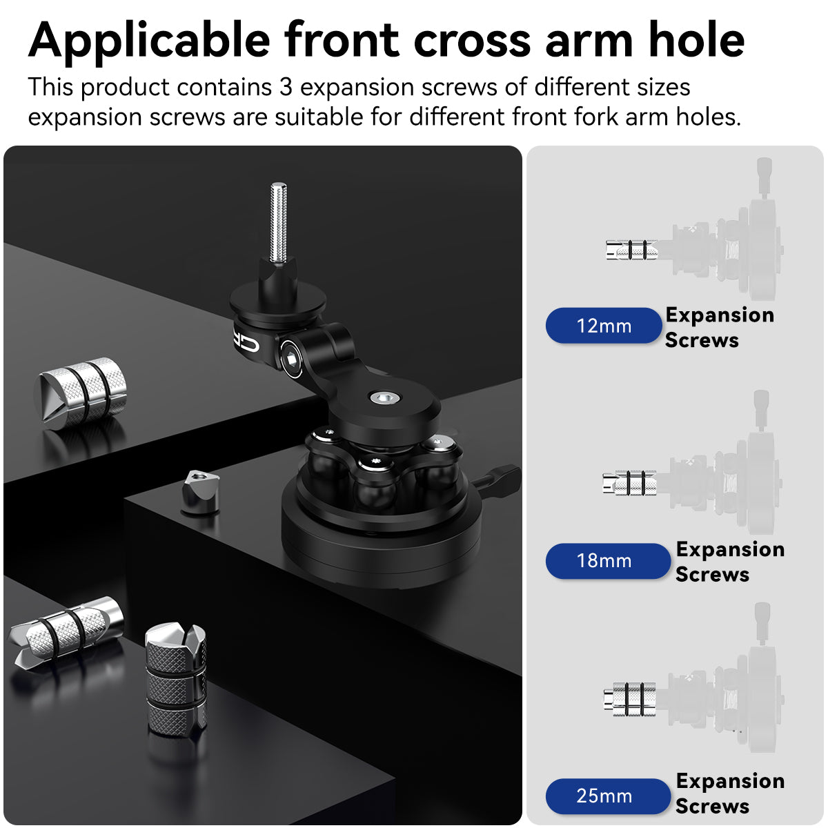 MT7 Motorcycle Fork Stem Mount with Vibration Dampener PRO