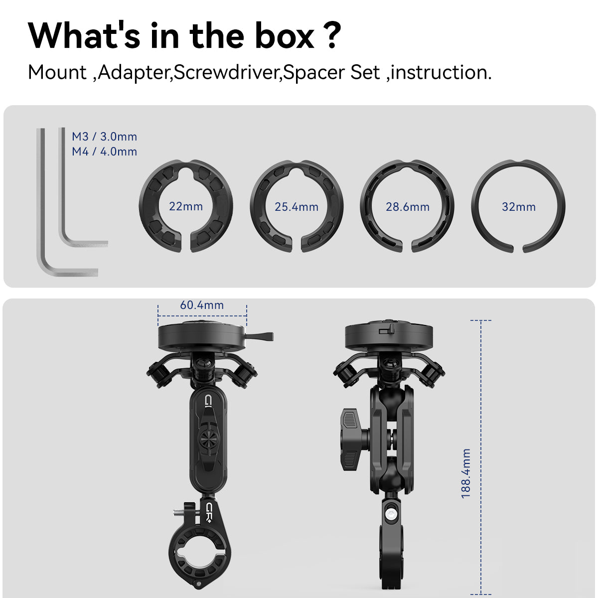 MT6 Handlebar Mount with Vibration Dampener
