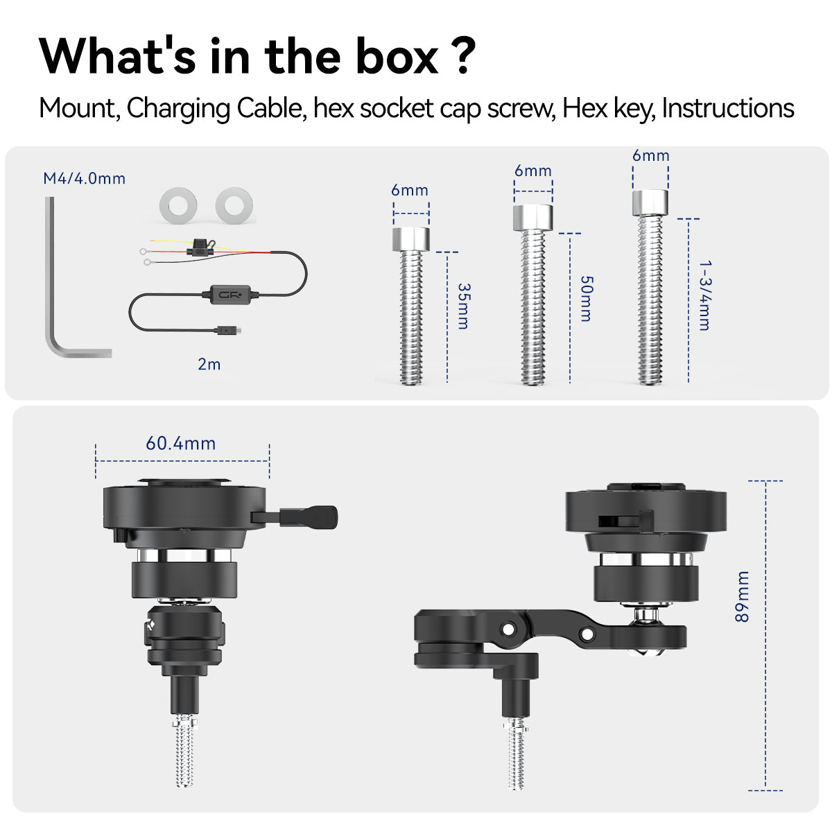 MW66 Handlebar Clamp Bolt Mount with Wireless Charging with Vibration Dampener