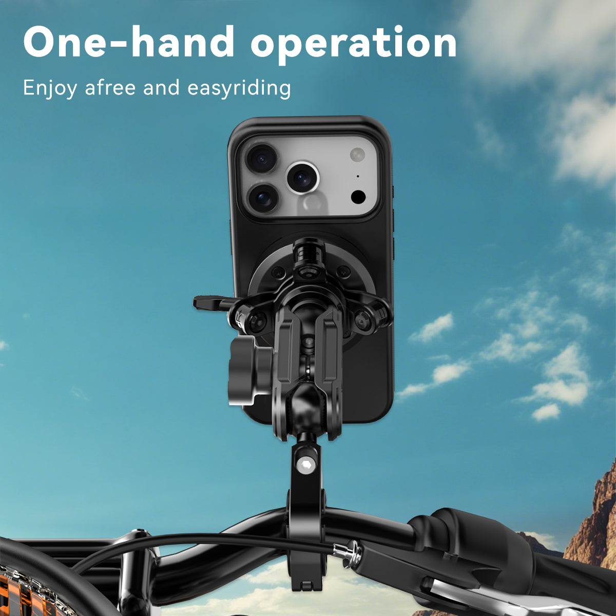 MT6-L Anti-Theft Handlebar Mount with Vibration Dampener