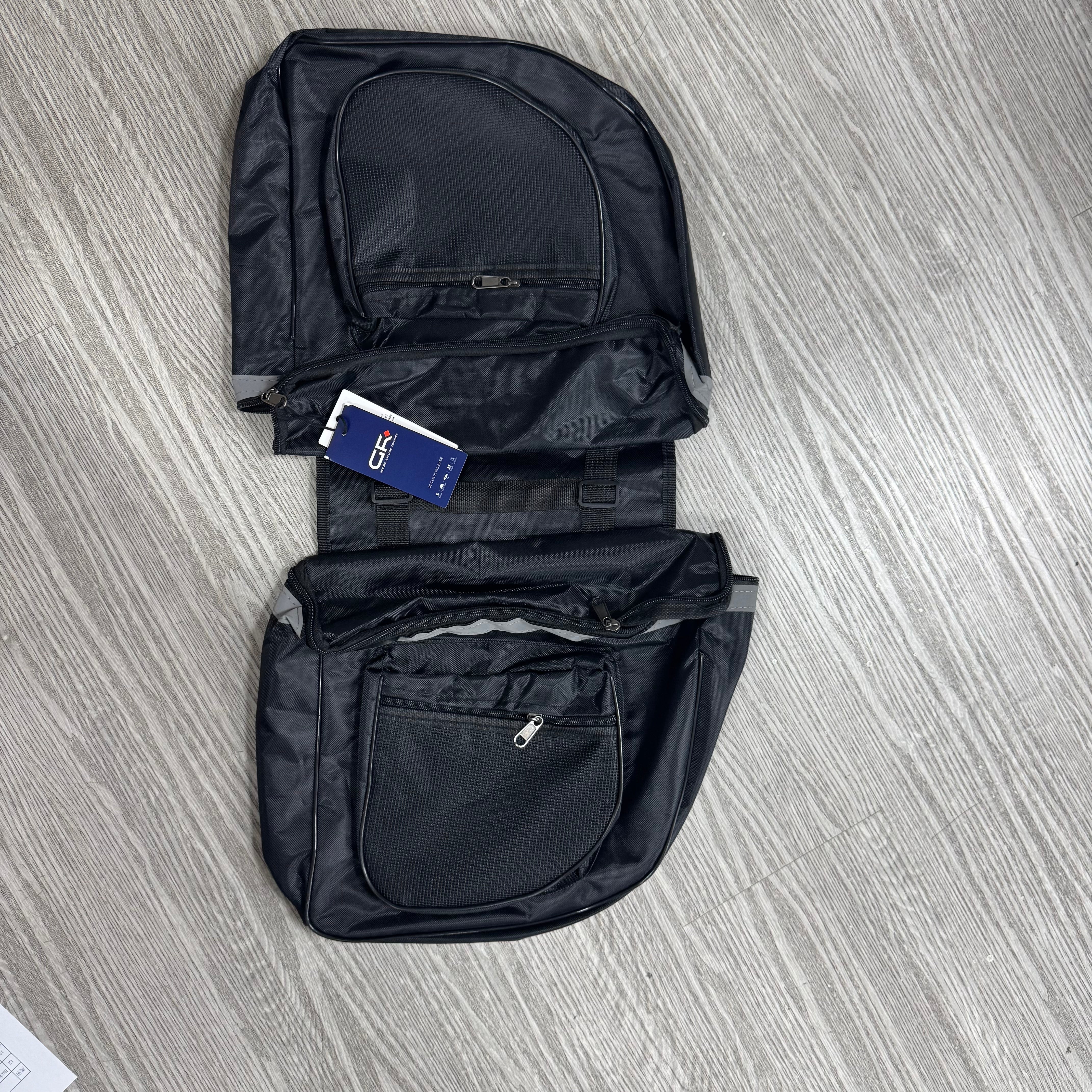 GR自行车后架双驮包，30升防水自行车后备箱包，带反光饰边，适用于购物、通勤、长途骑行，前后自行车架包